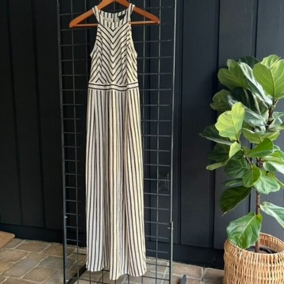 00P - Ann Taylor Petite - Black/White Striped Dress - Picture 1 of 7